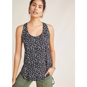 EUC DOLAN Anthropologie Women's Mixed Media Leopard Striped Tank Top S